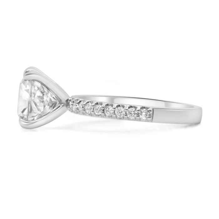 Ally| Elongated Cushion Moissanite 14k White Gold Engagement Ring - Diamond Daughters, Side View