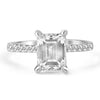 Ally | Emerald Moissanite 14k White Gold Engagement Ring - Diamond Daughters, Front View