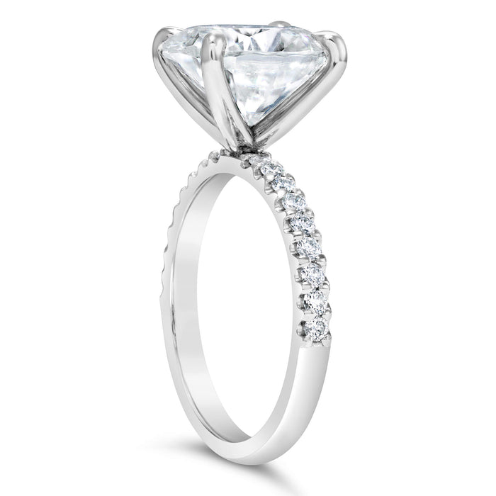 Ally | Oval Moissanite 14k White Gold Engagement Ring - Diamond Daughters, Top Side View