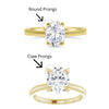 Ally | Oval Moissanite 14k Yellow Gold Engagement Ring Round and Claw Prongs - Diamond Daughters, Front View