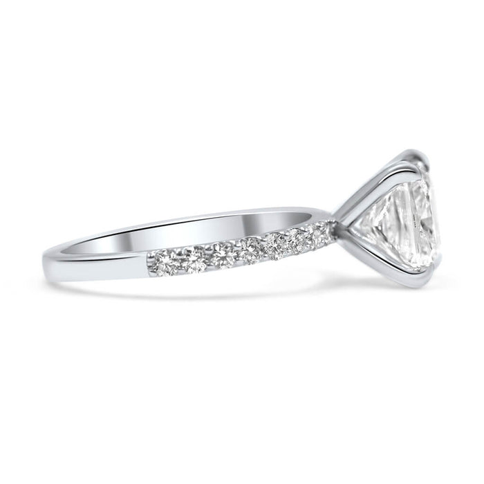 Ally | Princess Moissanite  14k White Gold Engagement Ring - Diamond Daughters, Side View