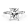 Ally | Radiant Moissanite 14k White Gold Engagement Ring - Diamond Daughters, Front View