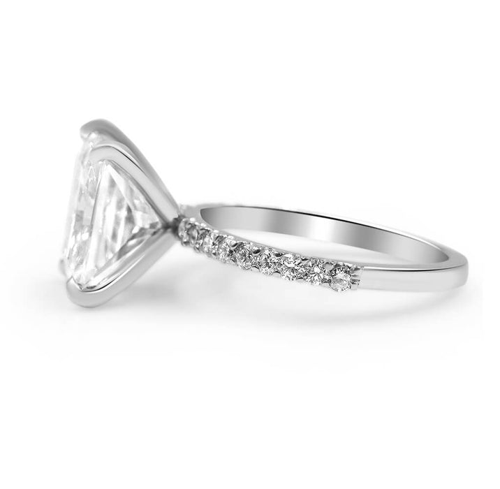 Ally | Radiant Moissanite 14k White Gold Engagement Ring - Diamond Daughters, Side View