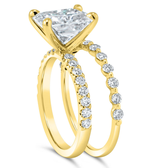 Ally | Radiant Moissanite Engagement Ring Set - Diamond Daughters