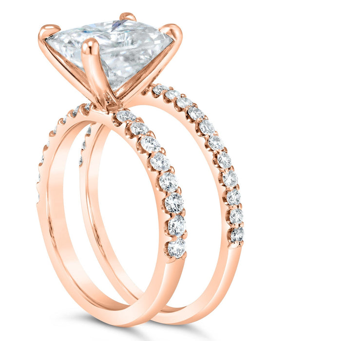 Ally | Radiant Moissanite Engagement Ring Set - Diamond Daughters