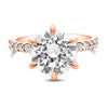 Ally | Round Moissanite 14k Rose Gold Engagement Ring - Diamond Daughters, Front View