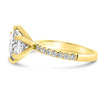 Ally | Round Moissanite 14k Yellow Gold Engagement Ring - Diamond Daughters, Side View