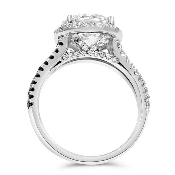 AMANDA K | Round Halo Split Shank Diamond Engagement Ring - Diamond Daughters