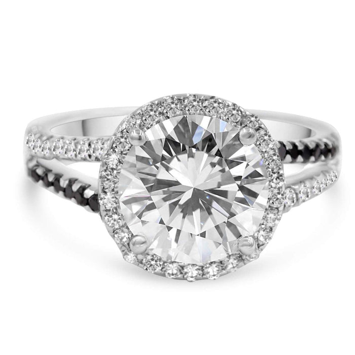 AMANDA K | Round Halo Split Shank Diamond Engagement Ring - Diamond Daughters