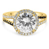 AMANDA K | Round Halo Split Shank Diamond Engagement Ring - Diamond Daughters