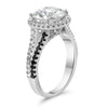 AMANDA K | Round Halo Split Shank Diamond Engagement Ring - Diamond Daughters