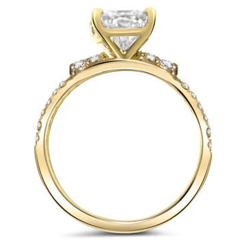 Amber| Radiant Accent Stone 14K Yellow Gold Engagement Ring - Diamond Daughters, Top View