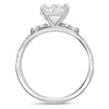 Amber| Radiant Accent Stone 14K White Gold Engagement Ring - Diamond Daughters, Top View