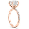 Andrea | Elongated Cushion Moissanite  14k Rose Gold Engagement Ring - Diamond Daughters, Top Side VIew