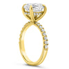 Andrea | Oval Moissanite  14k Yellow Gold Engagement Ring - Diamond Daughters, Top Side View