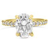 Andrea | Oval Moissanite 14k Yellow Gold Engagement Ring - Diamond Daughters, Front View