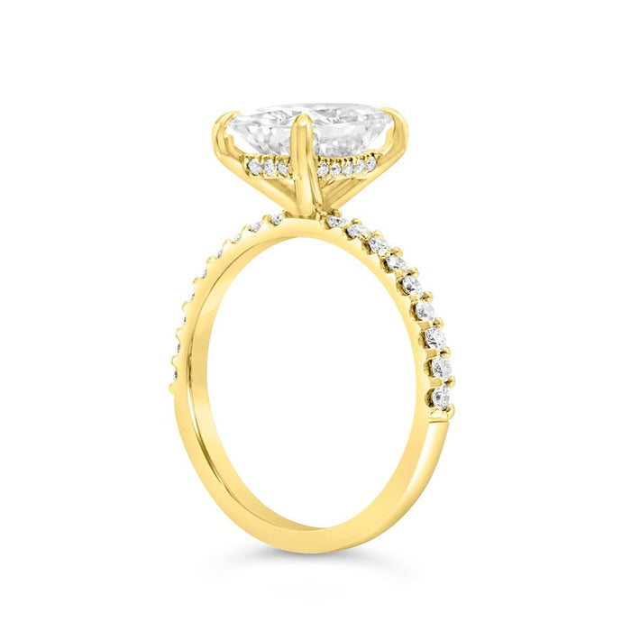 Andrea | Radiant Moissanite 14k Yellow Gold Engagement Ring - Diamond Daughters, Top Side View