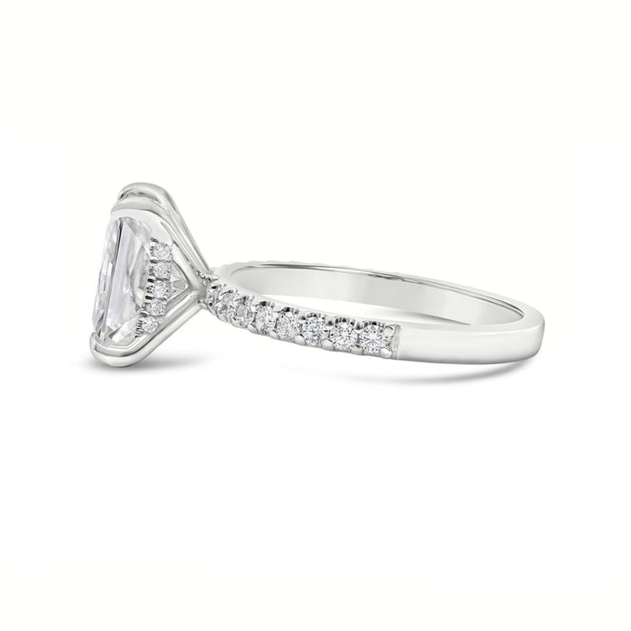 Andrea | Radiant Moissanite  14k White Gold Engagement Ring - Diamond Daughters, Side View