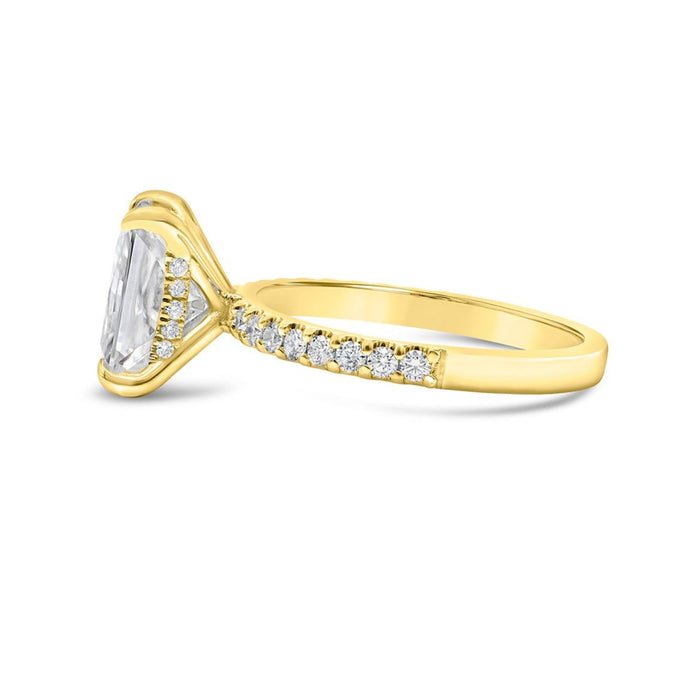 Andrea | Radiant Moissanite  14k Yellow Gold Engagement Ring - Diamond Daughters, Side View