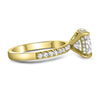 Andrea | Round Moissanite  14k Yellow Gold Engagement Ring - Diamond Daughters, Side View