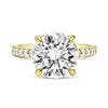 Andrea | Round Moissanite 14k Yellow Gold Engagement Ring - Diamond Daughters, Front View