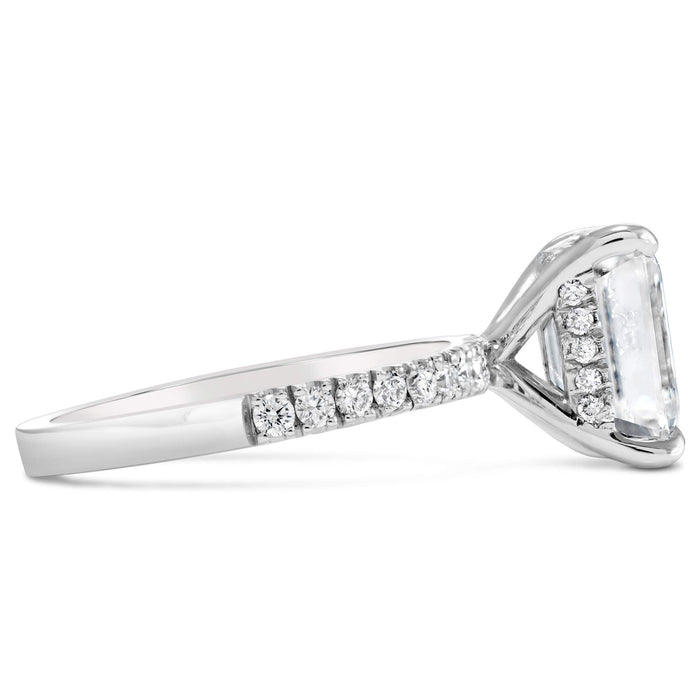 Angela | Emerald Moissanite  14k White Gold Engagement Ring - Diamond Daughters, Side view