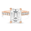 Angela | Emerald Moissanite 14k Rose Gold Engagement Ring - Diamond Daughters, Front View