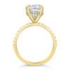 Angela | Oval Moissanite 14k Yellow Gold Engagement Ring - Diamond Daughters, Top View