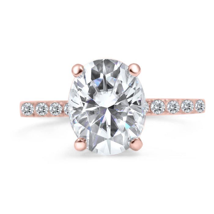 Angela | Oval Moissanite Engagement Ring and Angela Wedding Band - Diamond Daughters