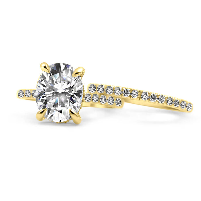 Angela | Oval Moissanite Engagement Ring and Angela Wedding Band - Diamond Daughters