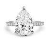 Angela | Pear Moissanite 14k White Gold Engagement Ring - Diamond Daughters, Front View