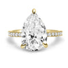 Angela | Pear Moissanite 14k Yellow Gold Engagement Ring - Diamond Daughters, Front View