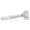 Angela | Round Moissanite  14k White Gold Engagement Ring - Diamond Daughters, Side View