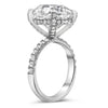 Anna | Elongated Cushion Hidden Halo Pave 14K White Gold Moissanite Engagement Ring - Diamond Daughters, Top View