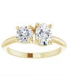 Ariana Toi Et Moi Round & Oval 14K Yellow Gold Moissanite Engagement Ring - Diamond Daughters, Front View