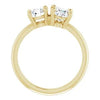 Ariana Toi Et Moi Round & Oval 14K Yellow Gold Moissanite Engagement Ring - Diamond Daughters, Top View