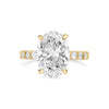 Avery | Oval Moissanite Diamond Hidden Halo Shank Accent Stone 14K Yellow Gold Engagement Ring - Diamond Daughters, Front View