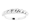 Camila | Twisted 14K White Gold Wedding Band - Diamond Daughters, Front View