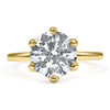 Catherine | Round Moissanite Solitaire 14k Yellow Gold Engagement Ring - Diamond Daughters, Front View