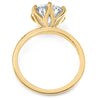 Catherine | Round Moissanite Solitaire 14k Yellow Gold Engagement Ring - Diamond Daughters, Top View