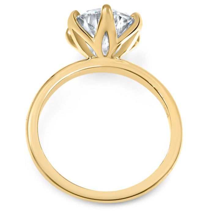 Catherine | Round Cut 6 Prong 14K Yellow Gold Engagement Ring - Diamond Daughters, Top View