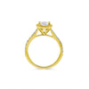 Cristal | Cushion Pave 14 Yellow Gold Moissanite Halo Engagement Ring - Diamond Daughters, Top View