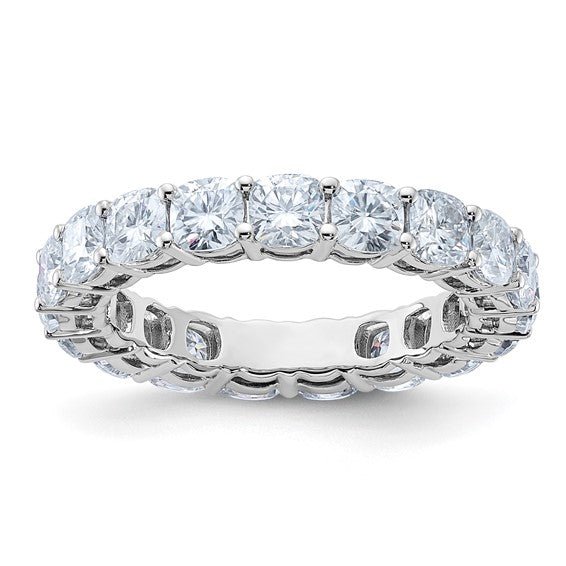 Cushion | Cushion Cut Moissanite 14K White Gold Eternity Band - Diamond Daughters, Front View