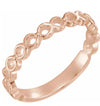 Ella |  Infinity 14K Rose Gold Wedding Band - Diamond Daughters, Top Side View