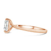 Elongated Cushion Moissanite Solitaire 14k Rose Gold Engagement Ring - Diamond Daughters, Side View