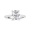 Elongated Cushion Moissanite Solitaire 14k White Gold Engagement Ring - Diamond Daughters, Front View