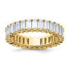 Emerald | Emerald Cut Moissanite 14K Yellow Gold Eternity Band - Diamond Daughters, Front View