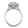 Emilia | Oval Halo Moissanite Shank Accent Stones 14K White Gold  Engagement Ring - Diamond Daughters, Top View