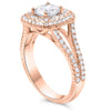 GABBY | Round & Cushion Double Halo Split Shank Engagement Ring - Diamond Daughters