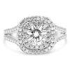 GABBY | Round & Cushion Double Halo Split Shank Engagement Ring - Diamond Daughters